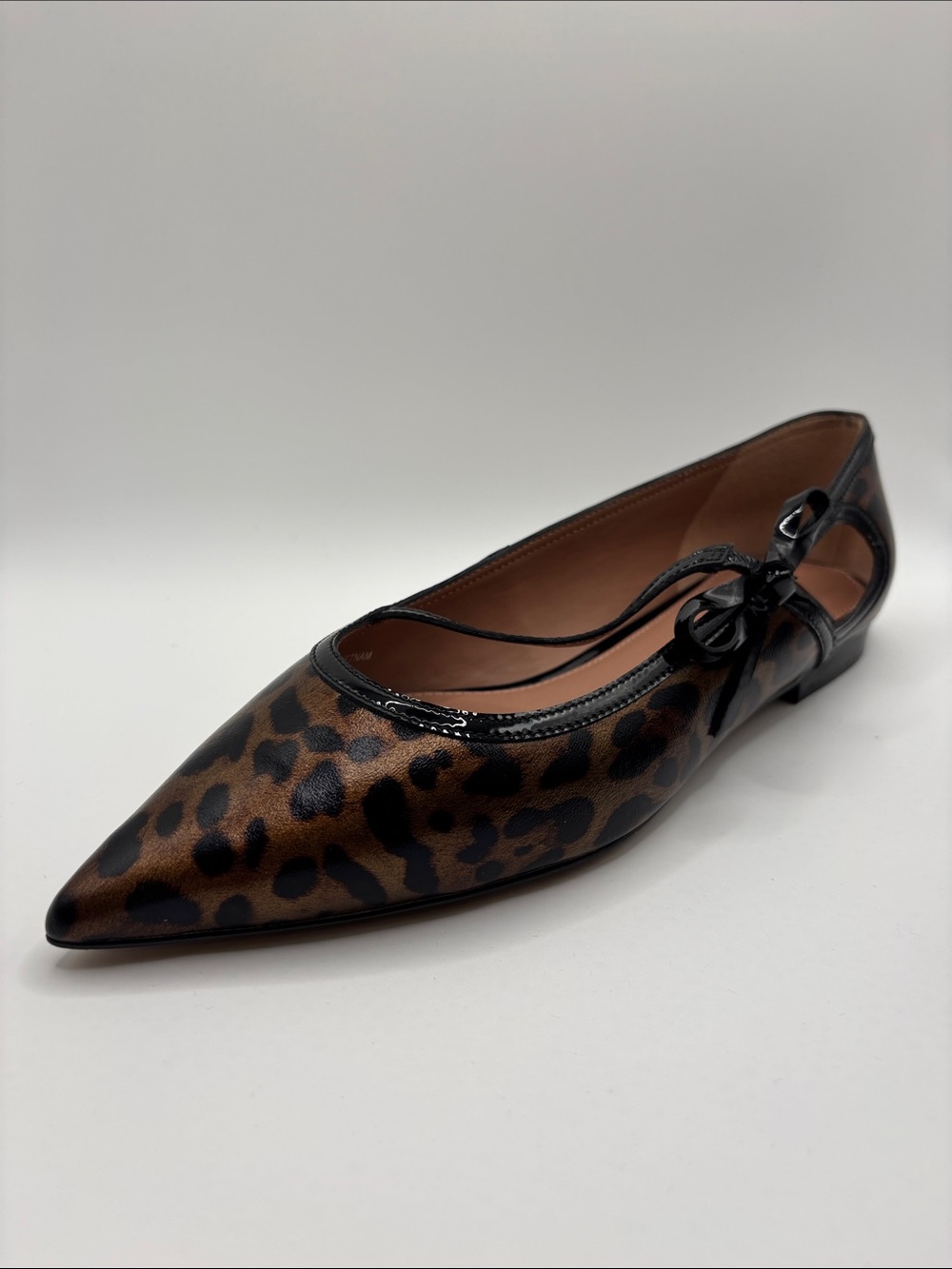 Paolo Leopard Print Pointed Ballet Flat - Brown & Black